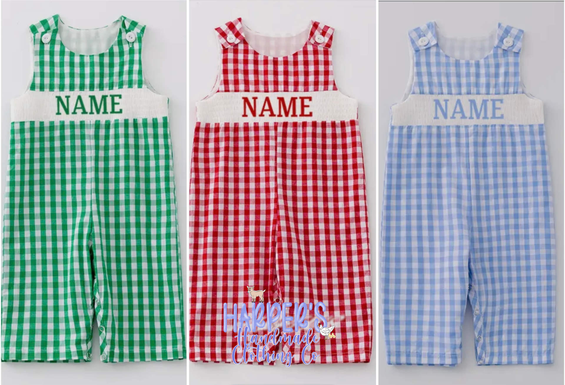 Gingham Name Romper