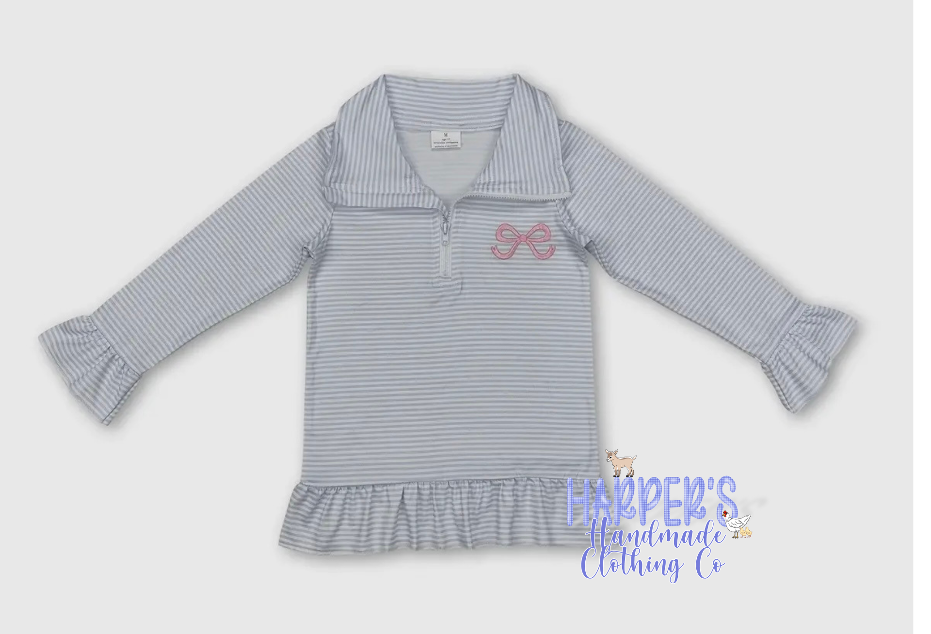 Striped bow pullover