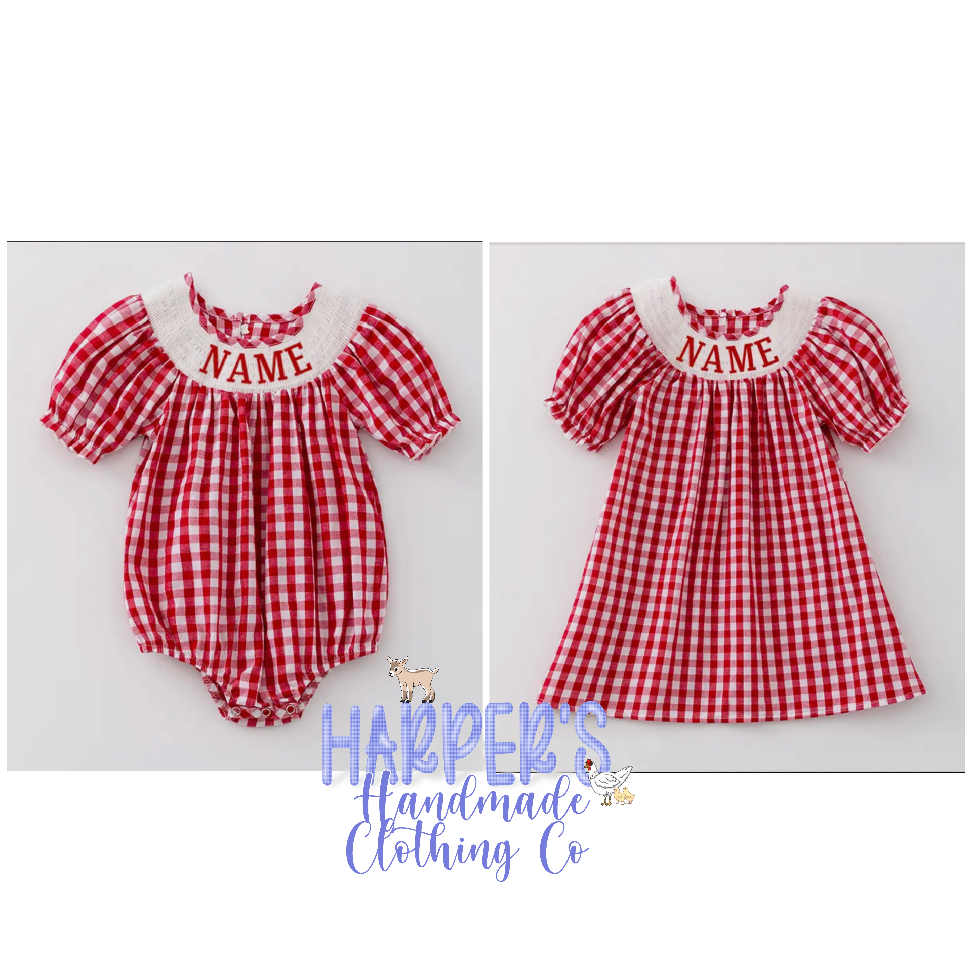 Gingham Name Smock