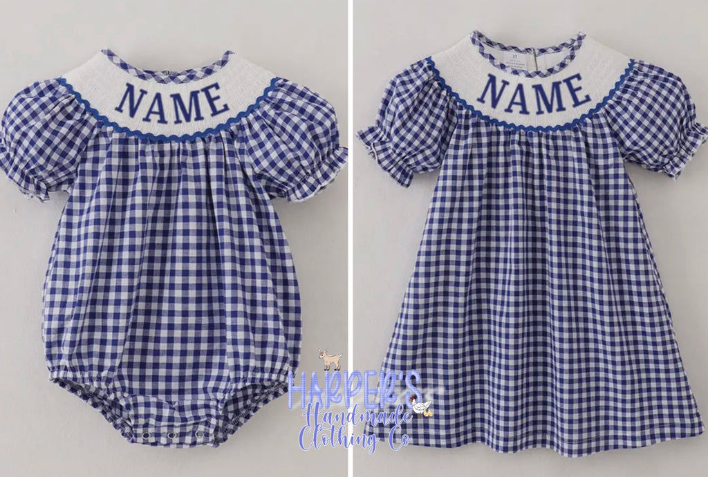 Gingham Name Smock