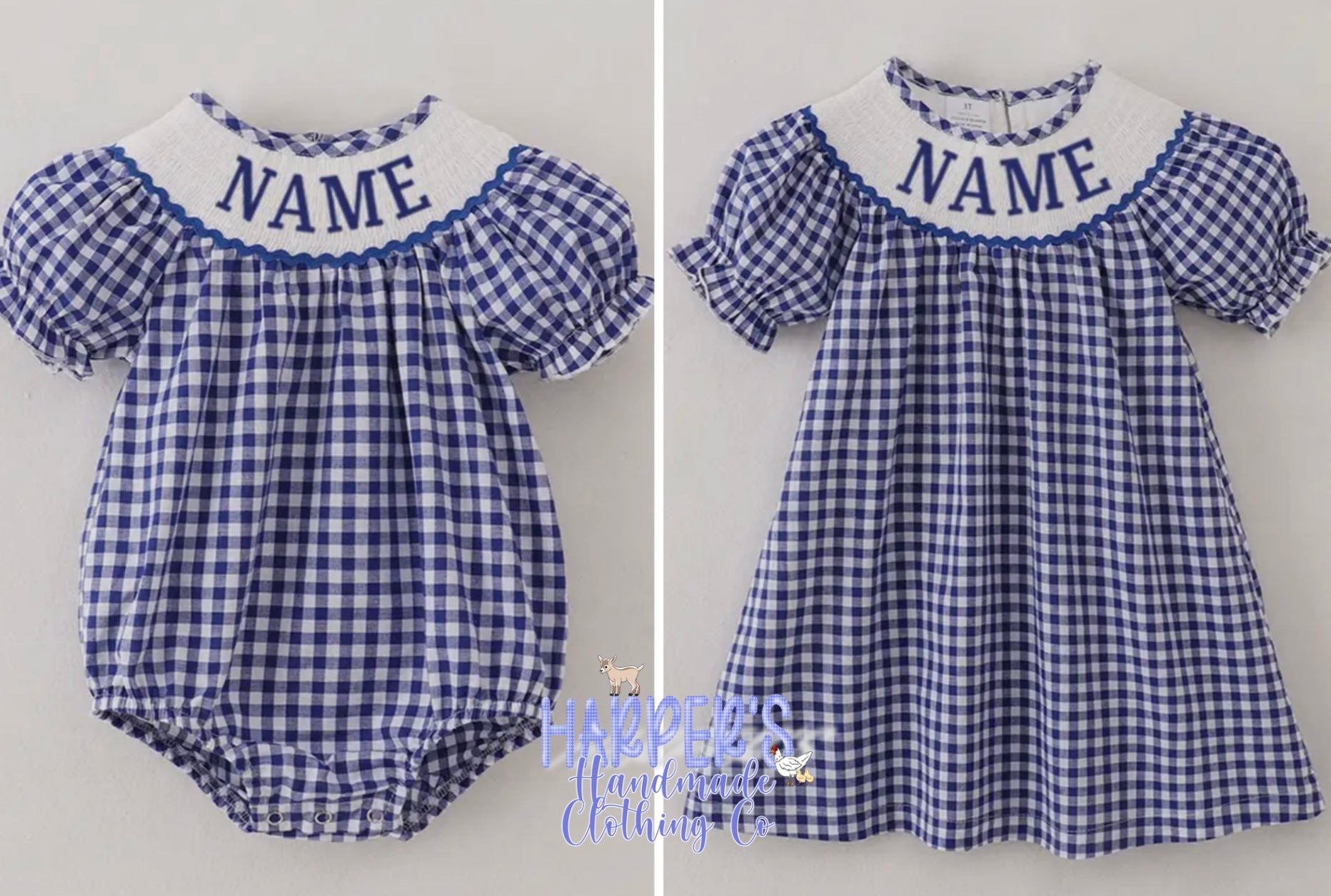 Gingham Name Smock