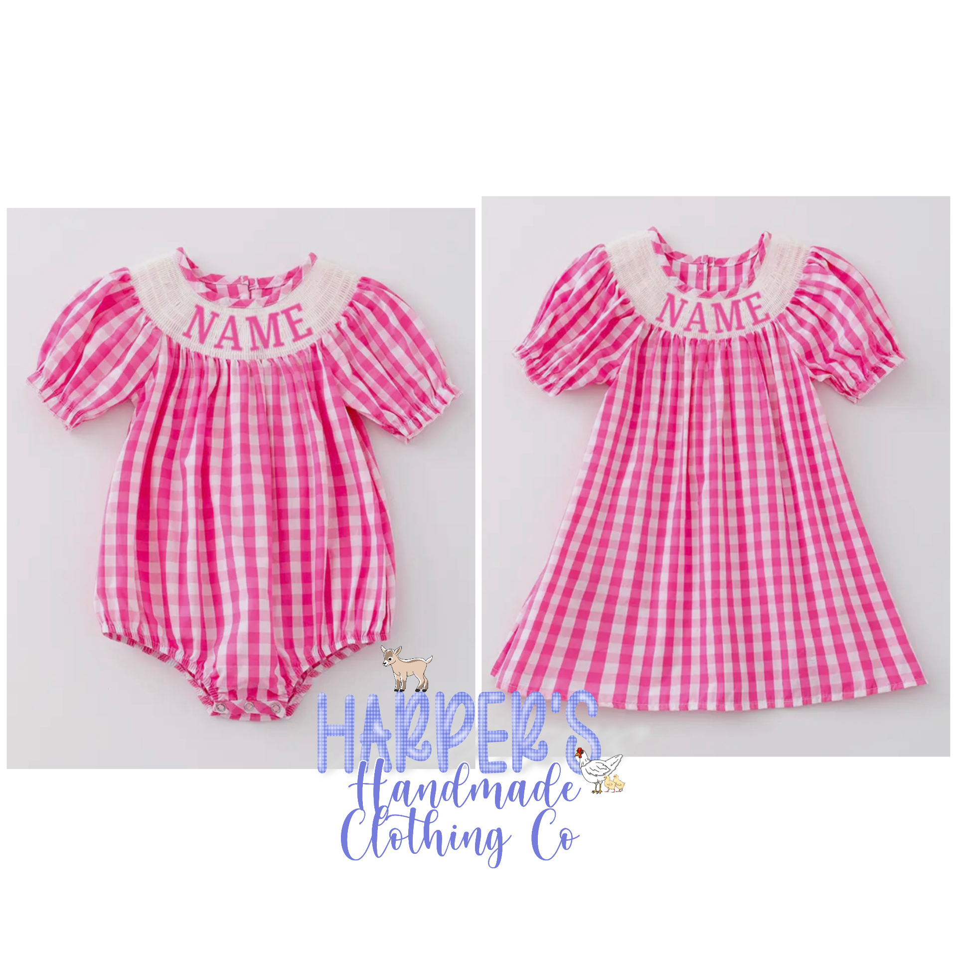 Gingham Name Smock