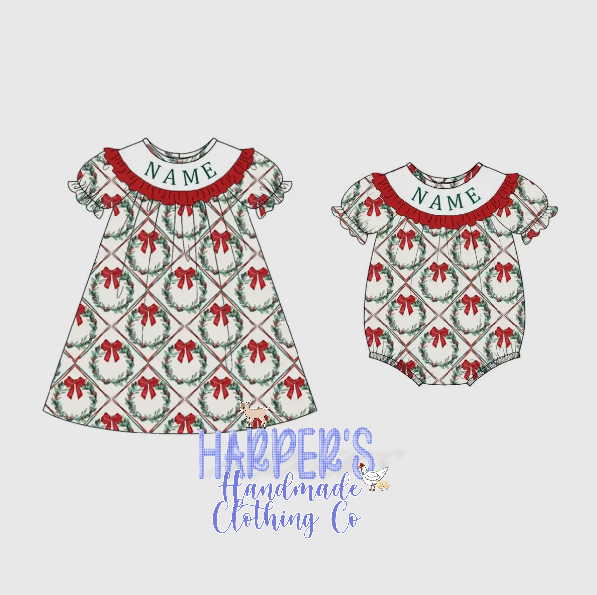 Wreath Name Smock