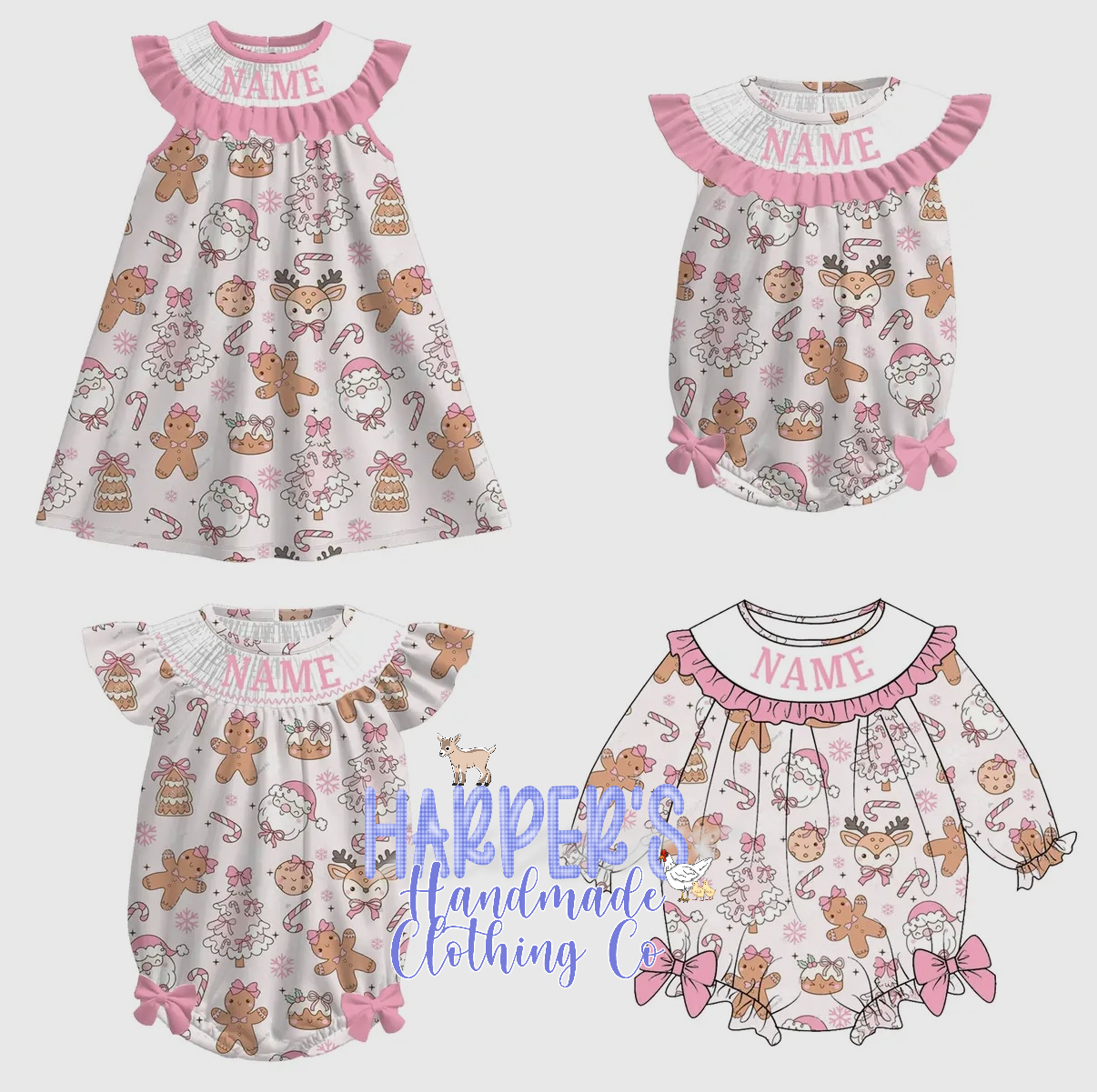 Gingerbread Name Smock