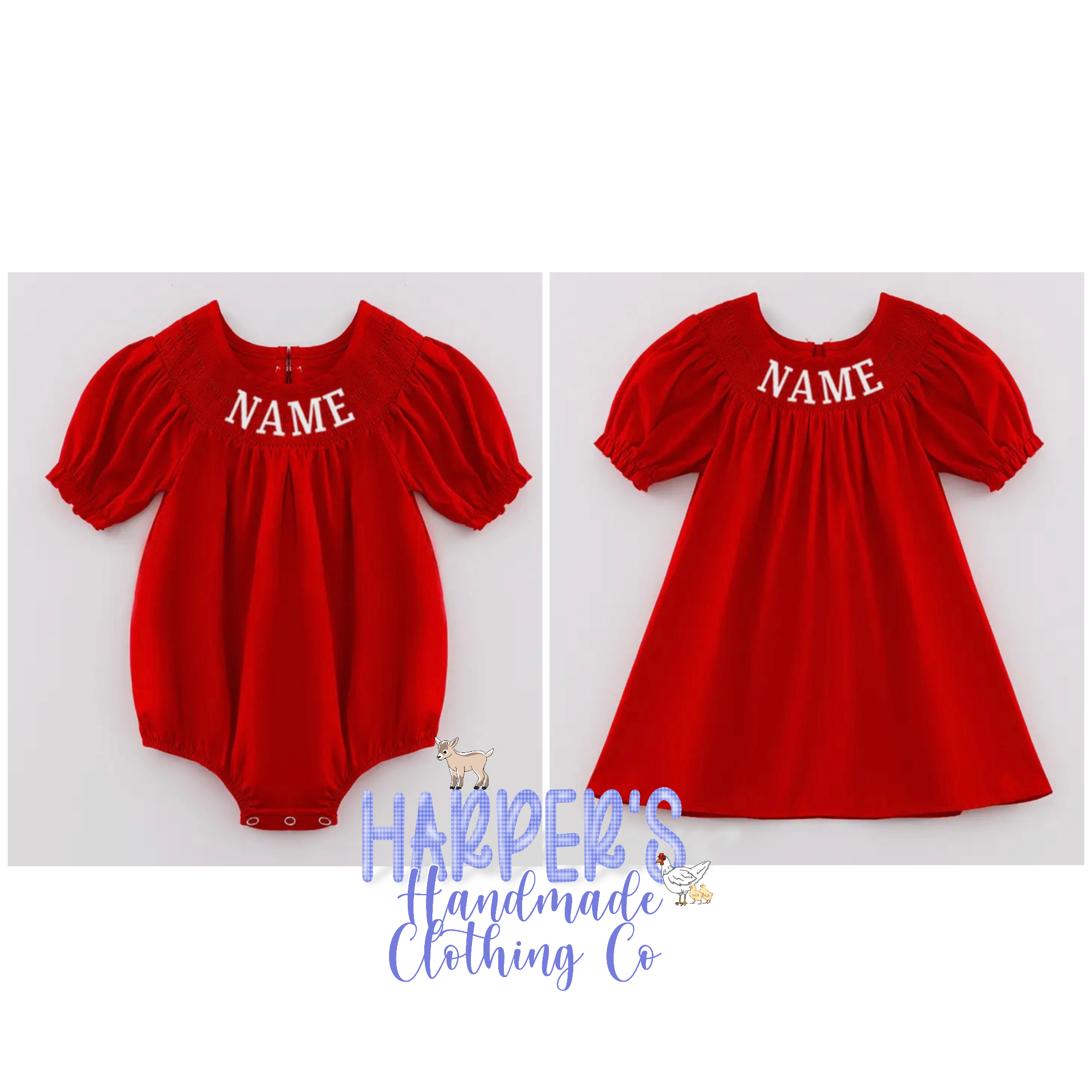 Red Name Smock